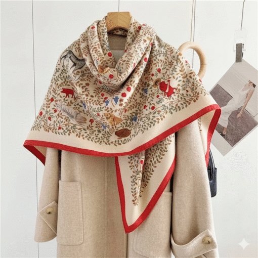 Pirosmani natural wool shawl - Image 3